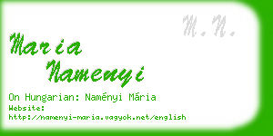 maria namenyi business card