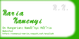 maria namenyi business card